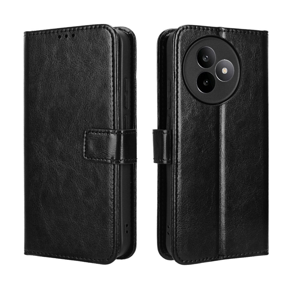 For Xiaomi Redmi K80 Ultra 5G PU Leather Case with Strap Crazy Horse Texture Phone Wallet Cover