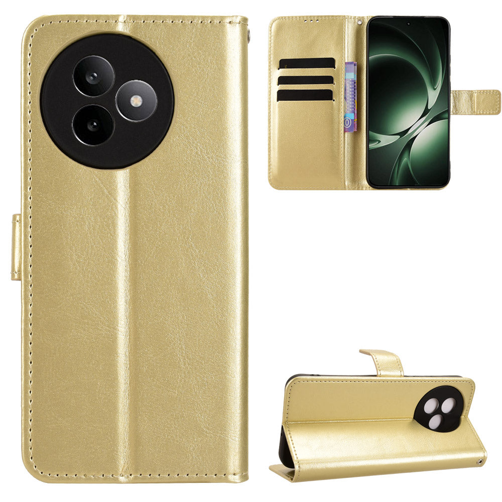 For Xiaomi Redmi K80 Ultra 5G PU Leather Case with Strap Crazy Horse Texture Phone Wallet Cover