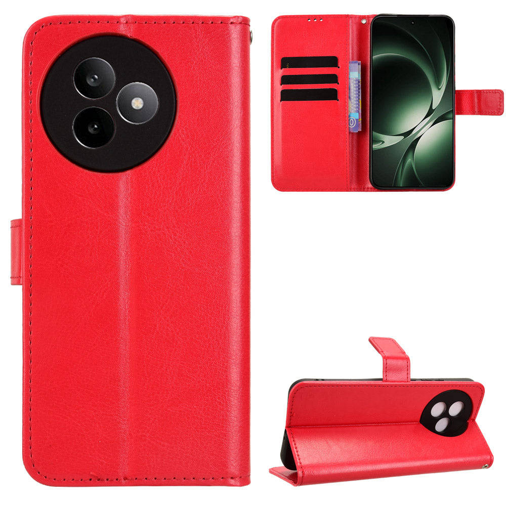 For Xiaomi Redmi K80 Ultra 5G PU Leather Case with Strap Crazy Horse Texture Phone Wallet Cover