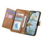 For Motorola Moto G86 5G Case Floral Leaf Pattern Multi Card Slots Zipper Leather Phone Cover with Wrist Strap
