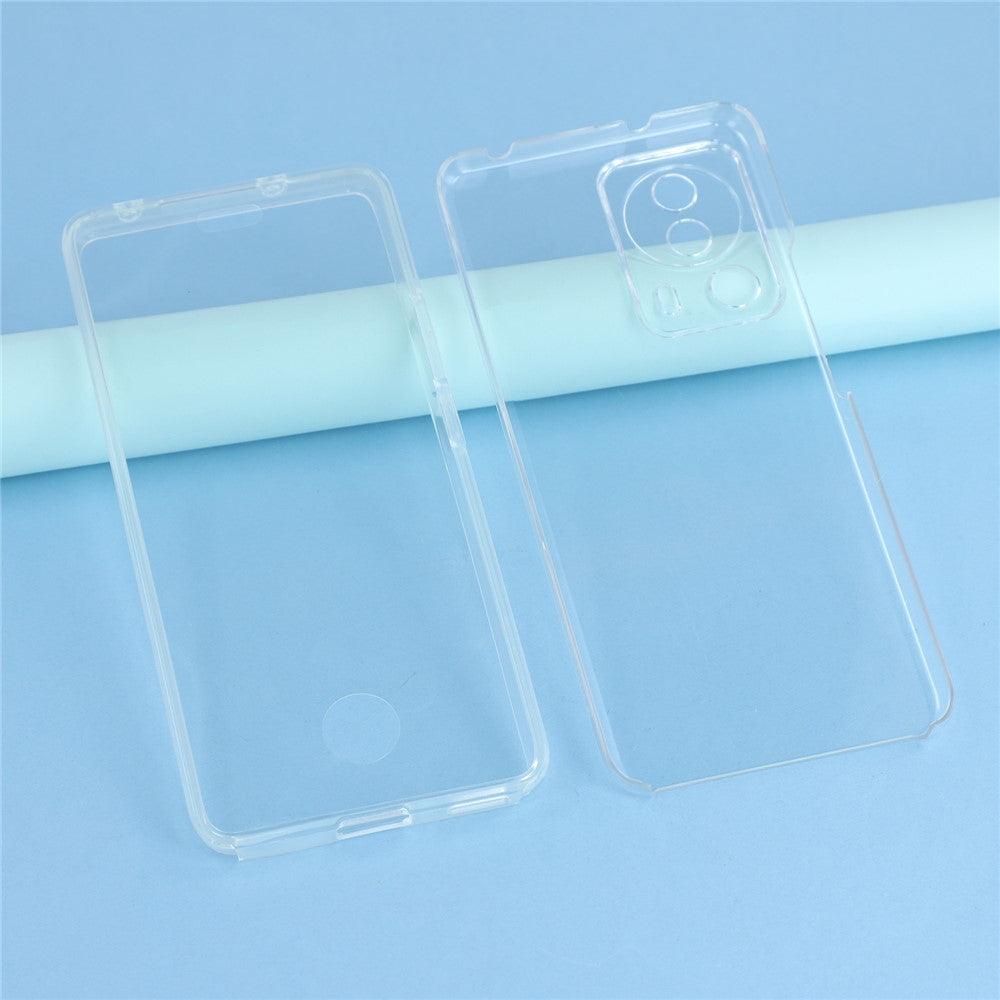 For Xiaomi 13 Lite / Civi 2 5G Case TPU Frame Clear Acrylic Back Phone Cover with PET Film