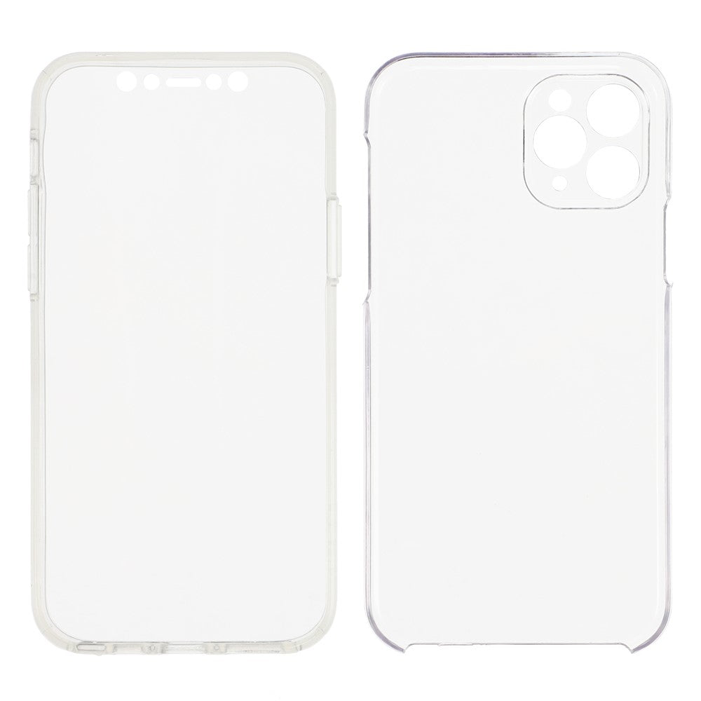For iPhone 11 Pro Max Case TPU Frame Clear Acrylic Back Phone Cover with PET Film