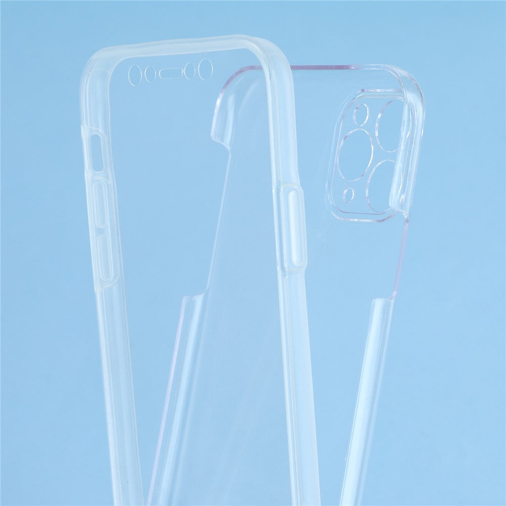For iPhone 11 Pro Max Case TPU Frame Clear Acrylic Back Phone Cover with PET Film