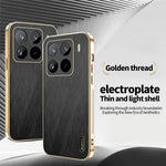 KADEM For Xiaomi 15S Pro Case Electroplating Silk Texture PU + TPU Phone Back Cover