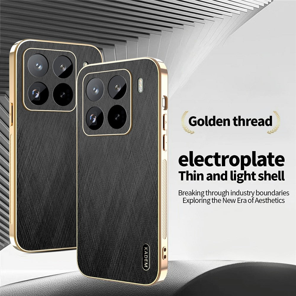 KADEM For Xiaomi 15S Pro Case Electroplating Silk Texture PU + TPU Phone Back Cover