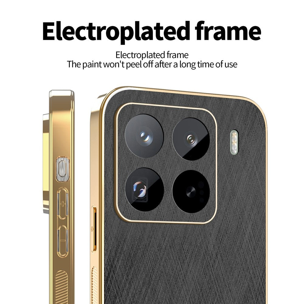 KADEM For Xiaomi 15S Pro Case Electroplating Silk Texture PU + TPU Phone Back Cover