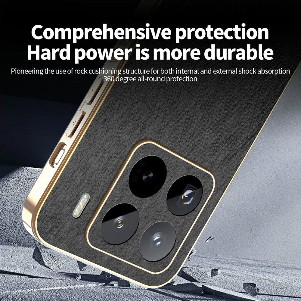 KADEM For Xiaomi 15S Pro Case Electroplating Silk Texture PU + TPU Phone Back Cover