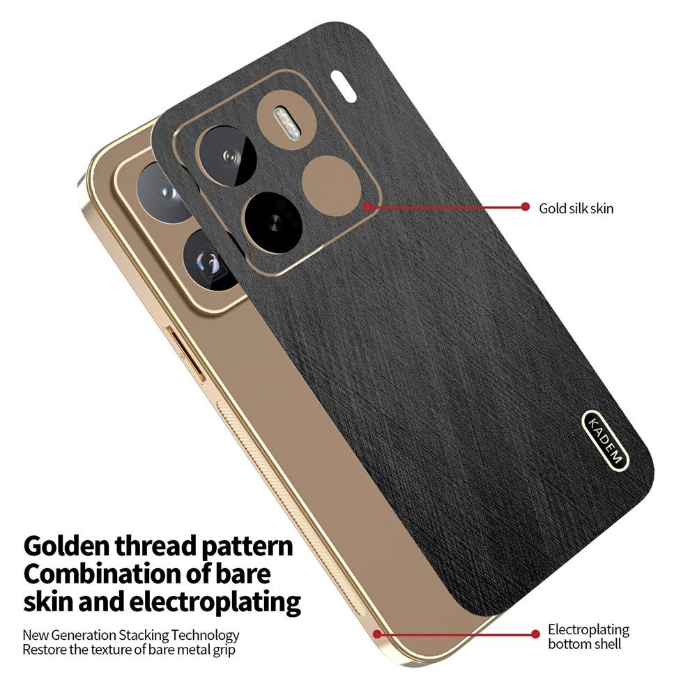 KADEM For Xiaomi 15S Pro Case Electroplating Silk Texture PU + TPU Phone Back Cover