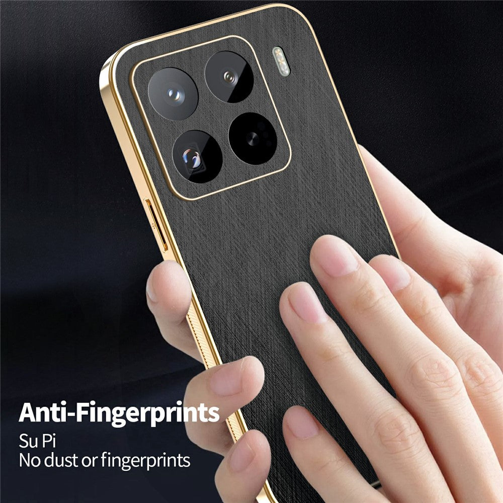 KADEM For Xiaomi 15S Pro Case Electroplating Silk Texture PU + TPU Phone Back Cover