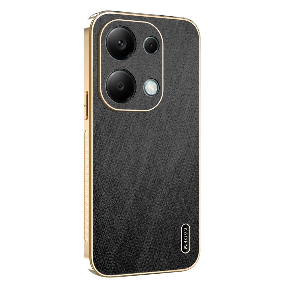KADEM Phone Case For Xiaomi Redmi Note 13 Pro 4G / Note 14S 4G / Poco M6 Pro 4G , Electroplating Silk Texture PU + TPU Back Cover