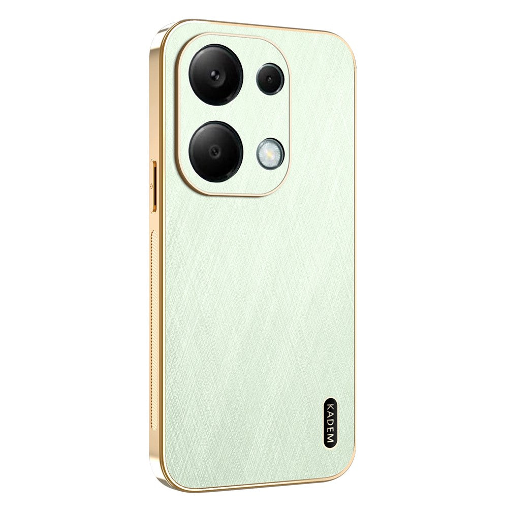 KADEM Phone Case For Xiaomi Redmi Note 13 Pro 4G / Note 14S 4G / Poco M6 Pro 4G , Electroplating Silk Texture PU + TPU Back Cover