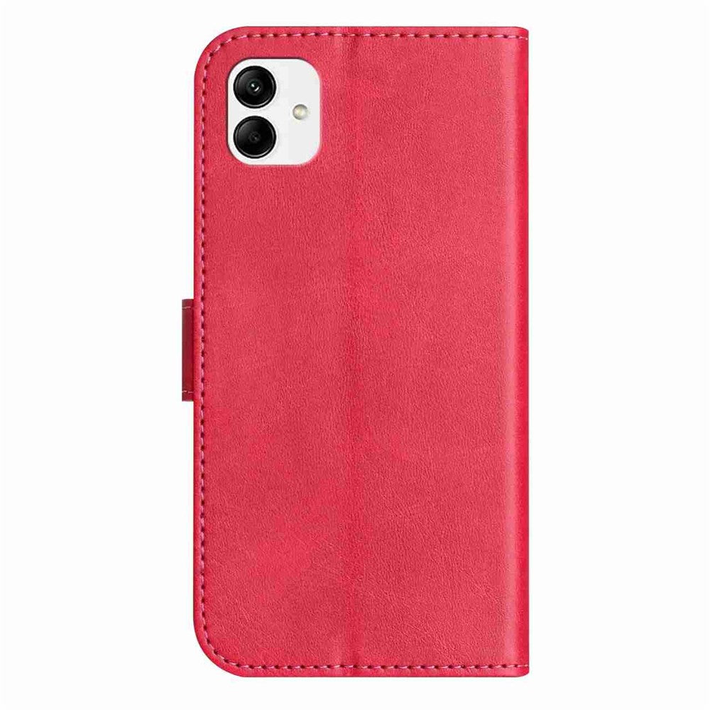 Samsung Galaxy A08 5G / A08 4G / A07 4G / A07s 4G Stativskal PU-läder Plånboksfodral mobilskal S-formad sömdesign med rem