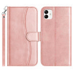 Samsung Galaxy A08 5G / A08 4G / A07 4G / A07s 4G Stativskal PU-läder Plånboksfodral mobilskal S-formad sömdesign med rem
