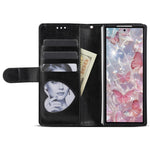 For Samsung Galaxy Z Fold7 5G PU + PC Stand Case Glitter Phone Leather Cover Zipper Pocket with Strap