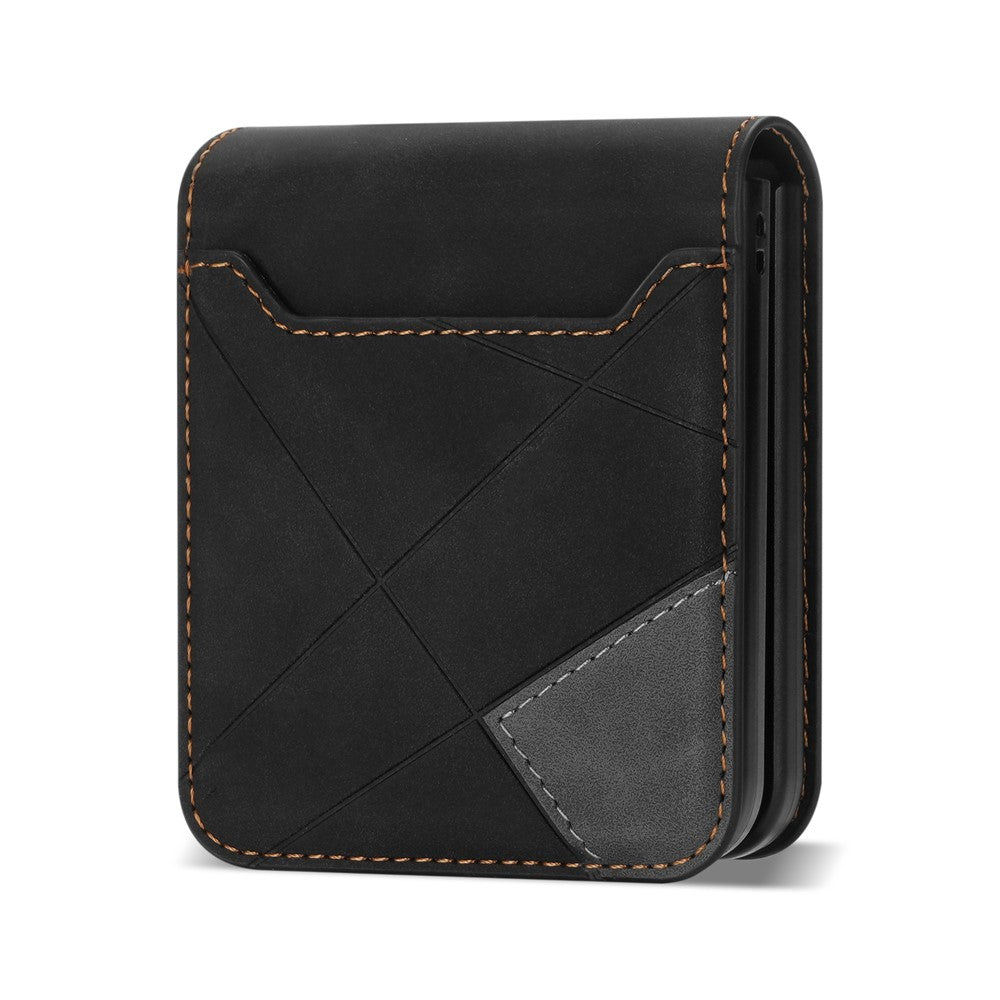 Til Samsung Galaxy Z Flip7 5G Etui Kortholder Farve Splejsning PU Læder + PC Telefoncover