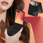 Til Samsung Galaxy Z Flip7 5G Etui Kortholder Farve Splejsning PU Læder + PC Telefoncover