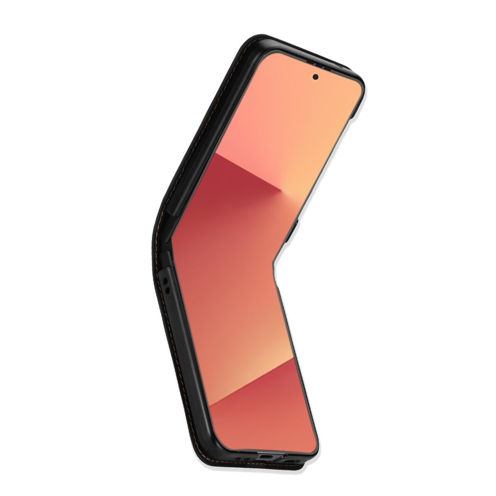 Til Samsung Galaxy Z Flip7 5G Etui Kortholder Farve Splejsning PU Læder + PC Telefoncover