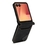 Til Samsung Galaxy Z Flip7 5G Etui Kortholder Farve Splejsning PU Læder + PC Telefoncover