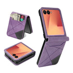 Til Samsung Galaxy Z Flip7 5G Etui Kortholder Farve Splejsning PU Læder + PC Telefoncover