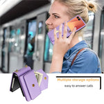 Til Samsung Galaxy Z Flip7 5G Etui Kortpladser PU + PC Telefoncover med Lang Rem