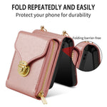 Til Samsung Galaxy Z Flip7 5G Etui Lynlås Pung PU Læder TPU PC Telefoncover med Skulderrem