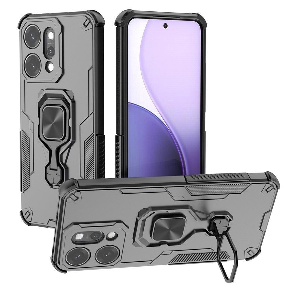 For Oppo Reno14 Pro 5G (Global) Case Rotatable Ring Kickstand PC + TPU Shockproof Phone Cover