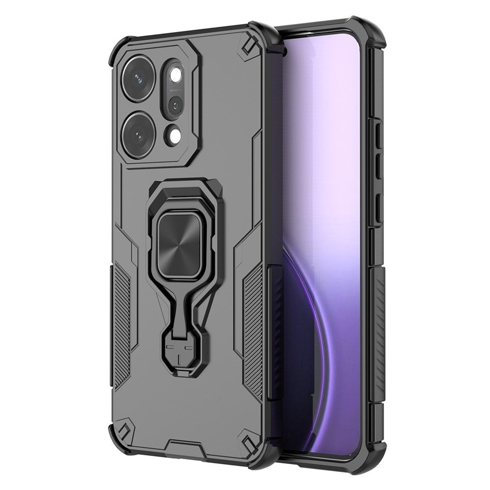 For Oppo Reno14 Pro 5G (Global) Case Rotatable Ring Kickstand PC + TPU Shockproof Phone Cover