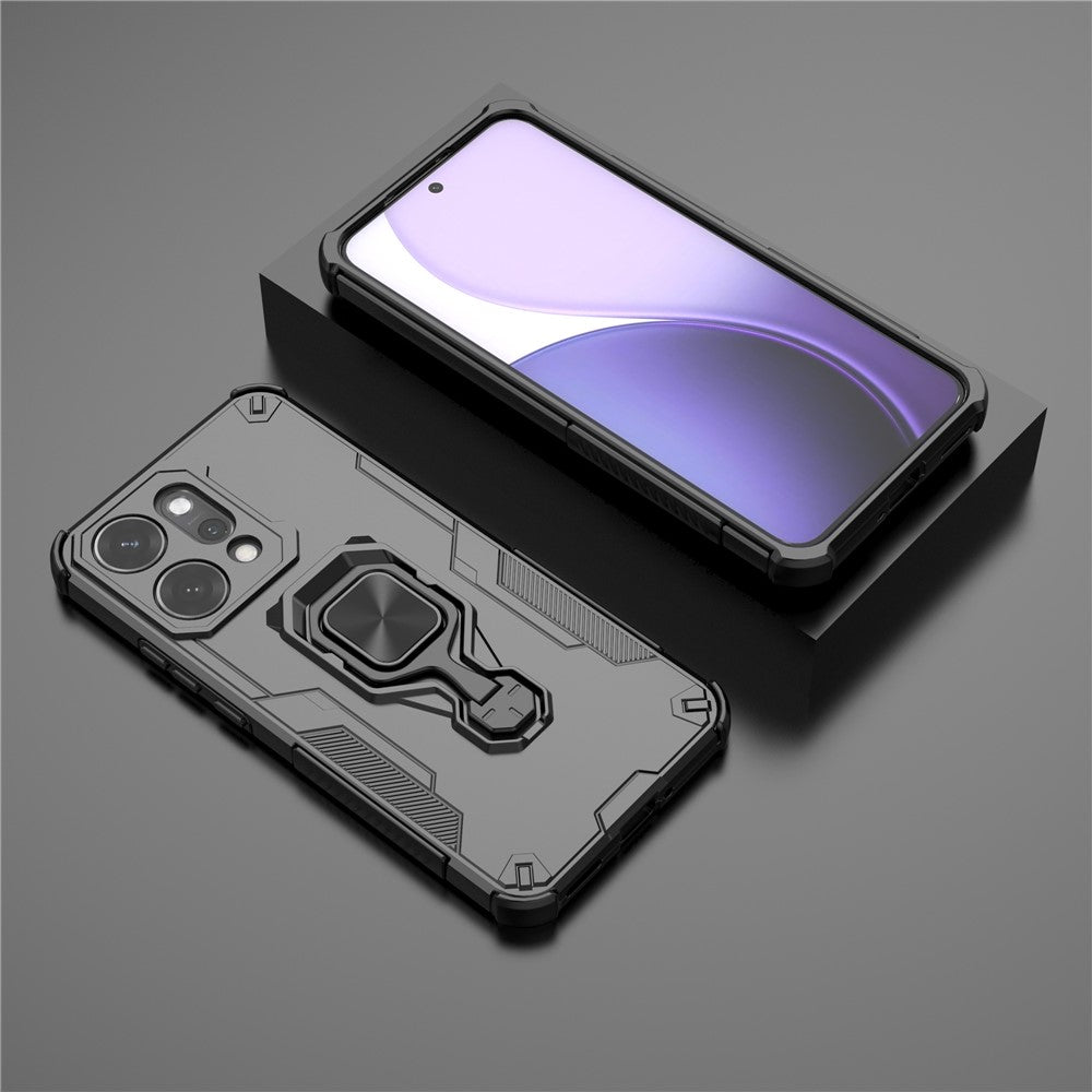 For Oppo Reno14 Pro 5G (Global) Case Rotatable Ring Kickstand PC + TPU Shockproof Phone Cover