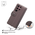 For Samsung Galaxy S23 Ultra Case Genuine Split Leather Phone Cover with Wallet Stand