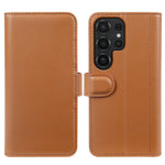For Samsung Galaxy S23 Ultra Case Genuine Split Leather Phone Cover with Wallet Stand