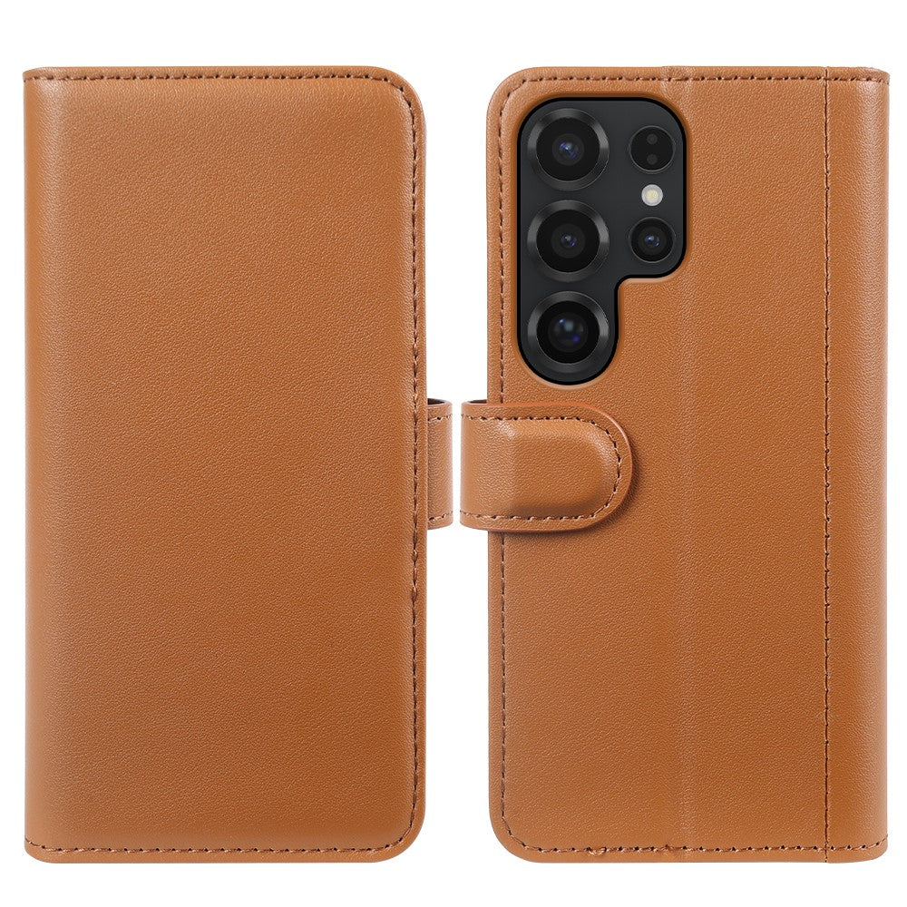 For Samsung Galaxy S23 Ultra Case Genuine Split Leather Phone Cover with Wallet Stand
