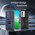 For Oppo A5 5G Case with Slide Camera Lid PC + TPU Kickstand Phone Cover