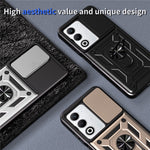 For Oppo A5 5G Case with Slide Camera Lid PC + TPU Kickstand Phone Cover