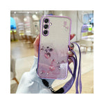 KADEM För Samsung Galaxy A18 5G / A18 4G / A17 5G / A17 4G Skal Blommönster TPU Gradient Mobilskal med Snoddar
