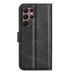 Samsung Galaxy S23 Ultra Kalvtextur Stativ Plånboksfodral PU-läder Fyrkantigt Magnetspänne Folio Flip mobilfodral