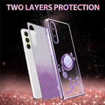 KADEM För Samsung Galaxy A18 5G / A18 4G / A17 5G / A17 4G Skal Ring Stativ TPU Blommor mobilskal Gradient Glitter