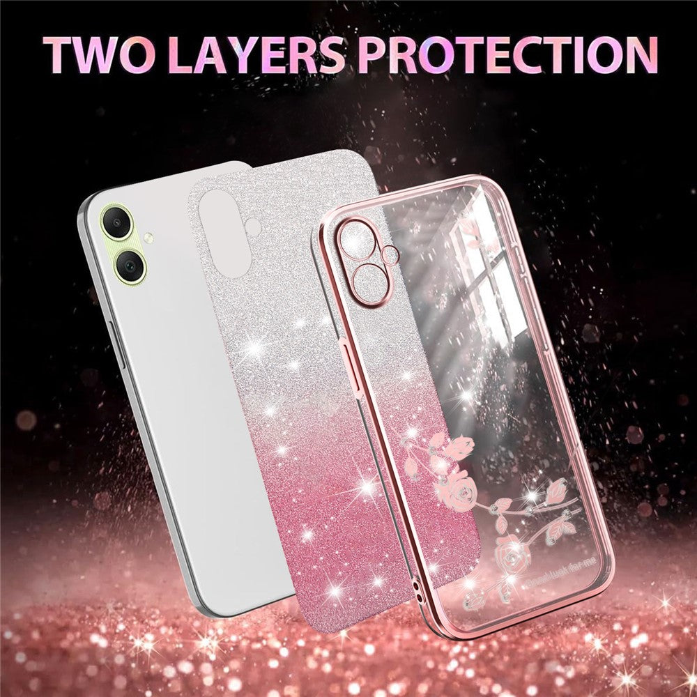 KADEM For Samsung Galaxy A06 4G Case Flower TPU Flexible Gradient Phone Cover