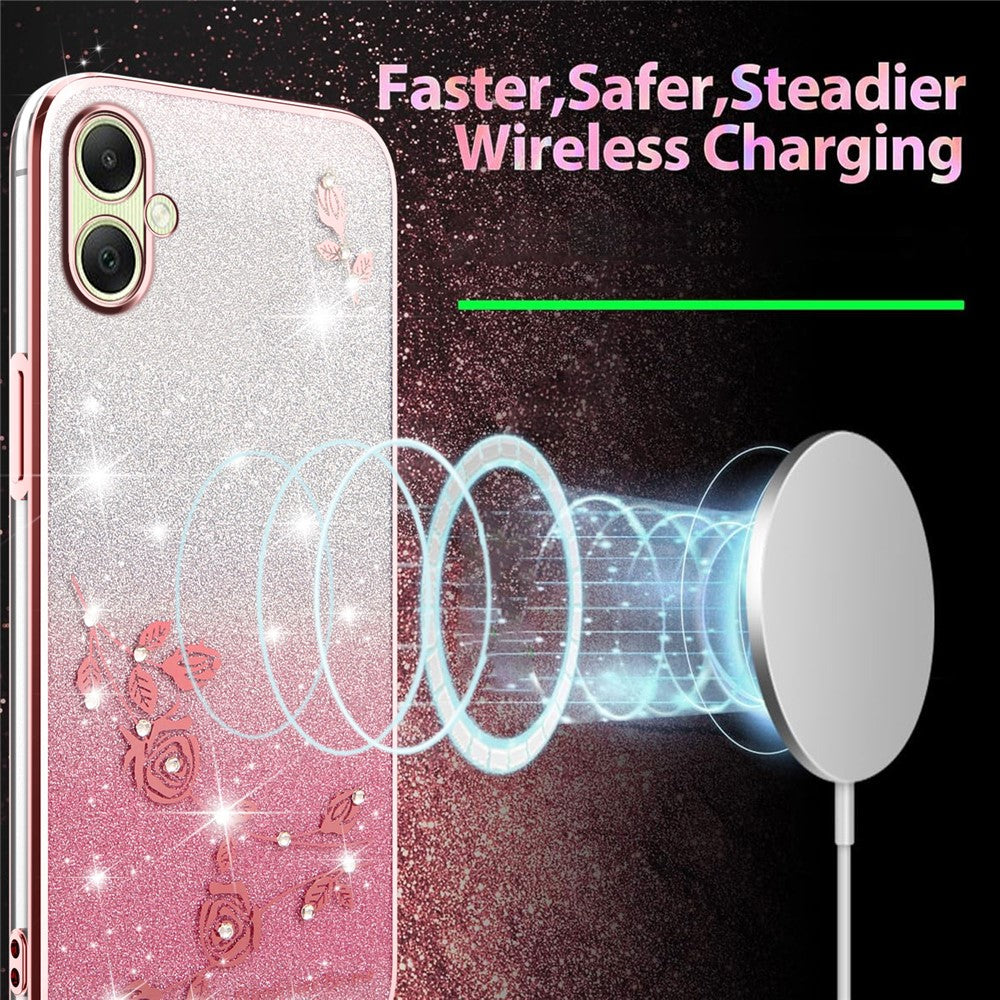 KADEM For Samsung Galaxy A06 4G Case Flower TPU Flexible Gradient Phone Cover