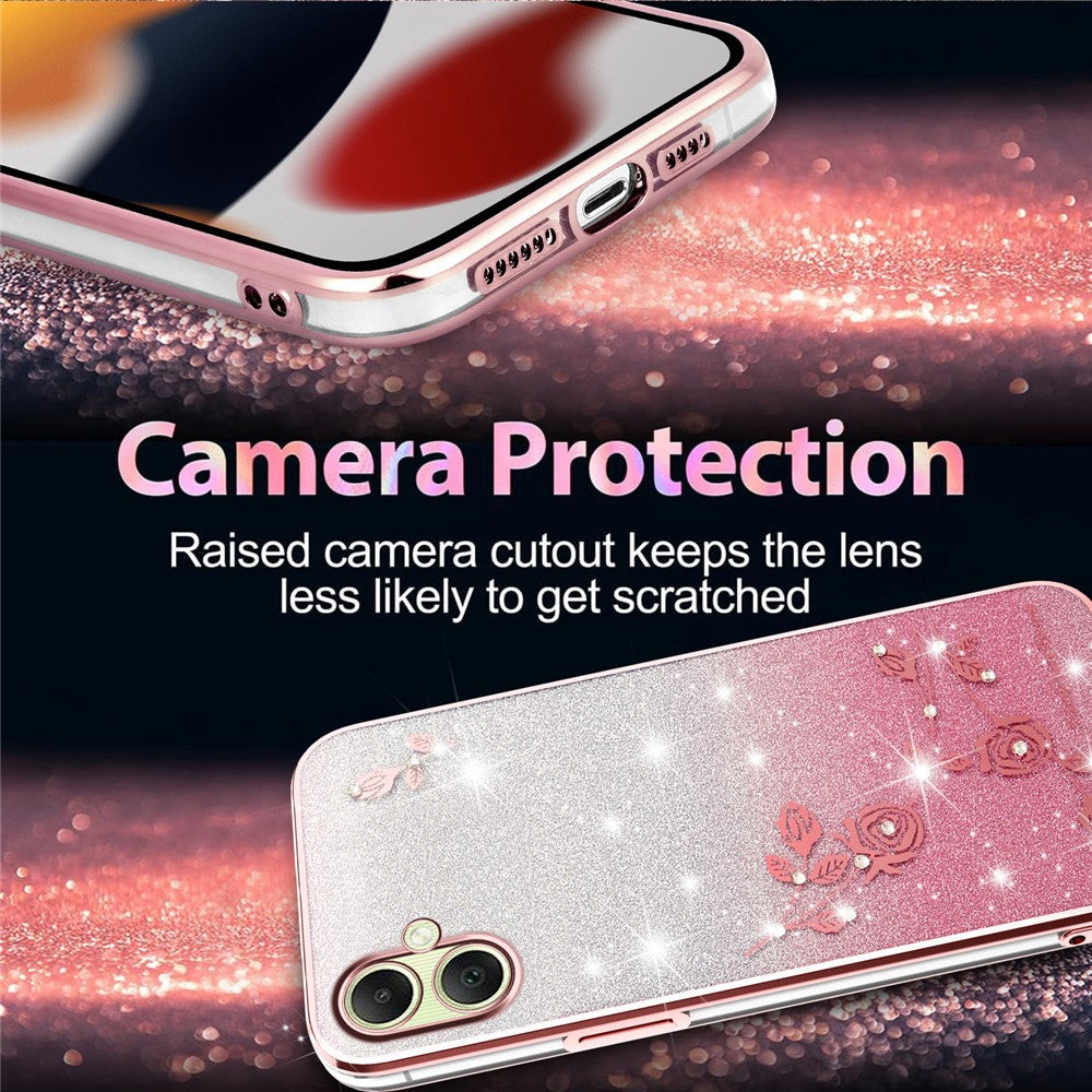 KADEM For Samsung Galaxy A06 4G Case Flower TPU Flexible Gradient Phone Cover