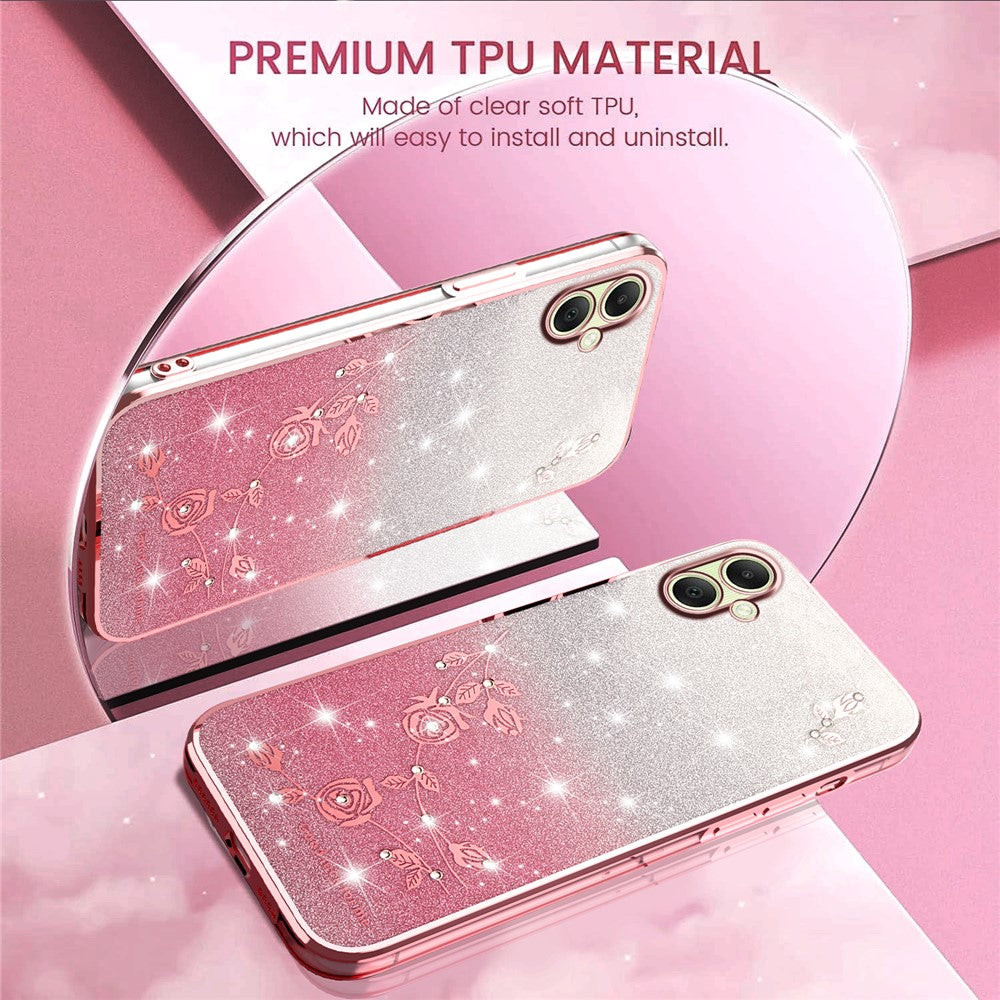 KADEM For Samsung Galaxy A06 4G Case Flower TPU Flexible Gradient Phone Cover