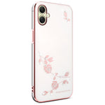KADEM Til Samsung Galaxy A08 5G / A08 4G / A07 4G Cover Blomster Rhinestone Dekor TPU Telefoncover