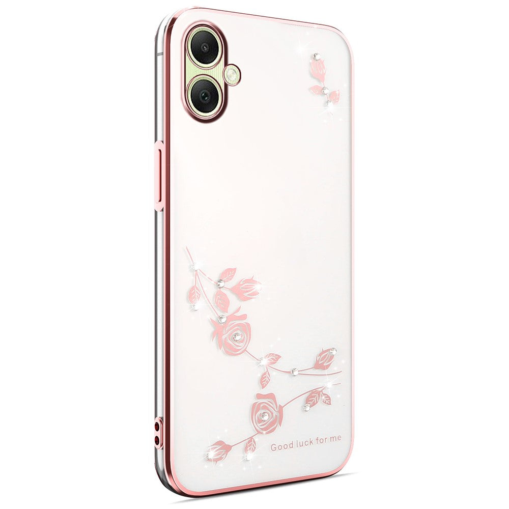 KADEM Til Samsung Galaxy A08 5G / A08 4G / A07 4G Cover Blomster Rhinestone Dekor TPU Telefoncover