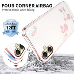 KADEM Til Samsung Galaxy A08 5G / A08 4G / A07 4G Cover Blomster Rhinestone Dekor TPU Telefoncover