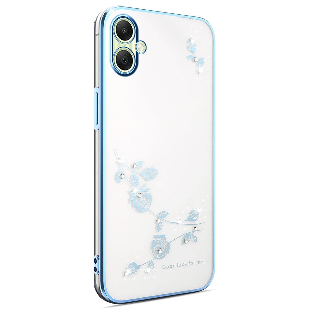 KADEM Til Samsung Galaxy A08 5G / A08 4G / A07 4G Cover Blomster Rhinestone Dekor TPU Telefoncover