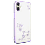 KADEM Til Samsung Galaxy A08 5G / A08 4G / A07 4G Cover Blomster Rhinestone Dekor TPU Telefoncover
