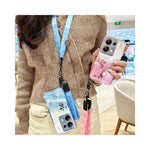 KADEM Phone Case For Xiaomi Redmi Note 13 Pro 4G / Note 14S 4G / Poco M6 Pro 4G , Flower Pattern TPU Gradient Cover with Lanyards