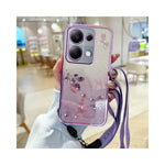 KADEM Phone Case For Xiaomi Redmi Note 13 Pro 4G / Note 14S 4G / Poco M6 Pro 4G , Flower Pattern TPU Gradient Cover with Lanyards