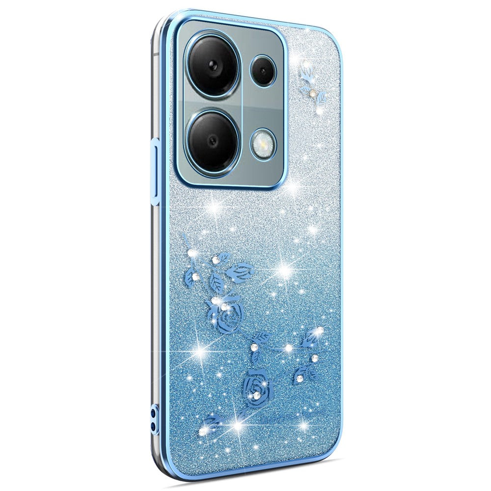 KADEM Phone Case For Xiaomi Redmi Note 13 Pro 4G / Note 14S 4G / Poco M6 Pro 4G , Flower TPU Flexible Gradient Cover