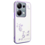 KADEM Phone Case For Xiaomi Redmi Note 13 Pro 4G / Note 14S 4G / Poco M6 Pro 4G , Flower Rhinestone Decor TPU Cover
