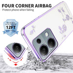 KADEM Phone Case For Xiaomi Redmi Note 13 Pro 4G / Note 14S 4G / Poco M6 Pro 4G , Flower Rhinestone Decor TPU Cover